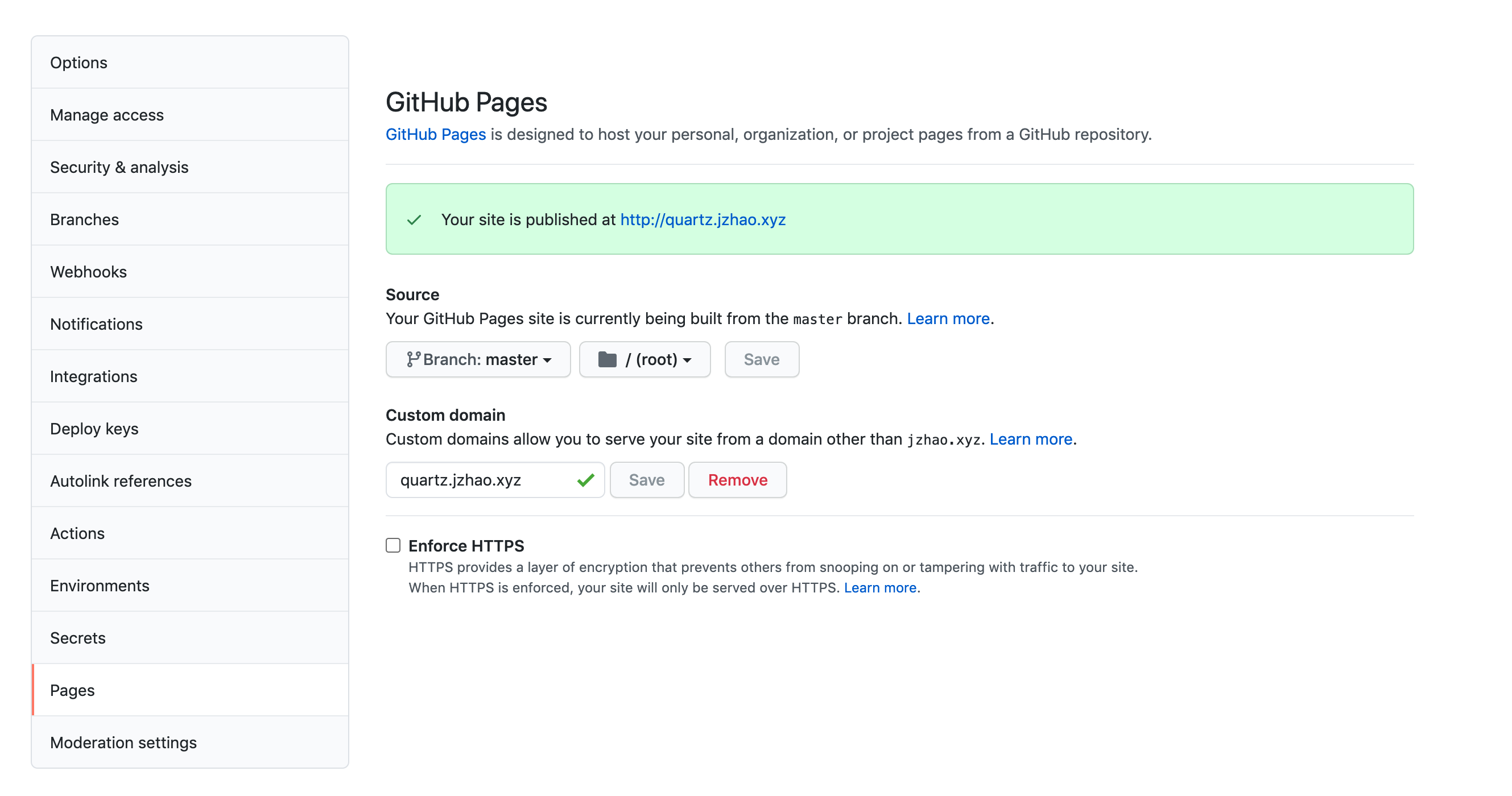 Enable GitHub Pages